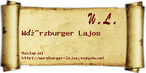Würzburger Lajos névjegykártya